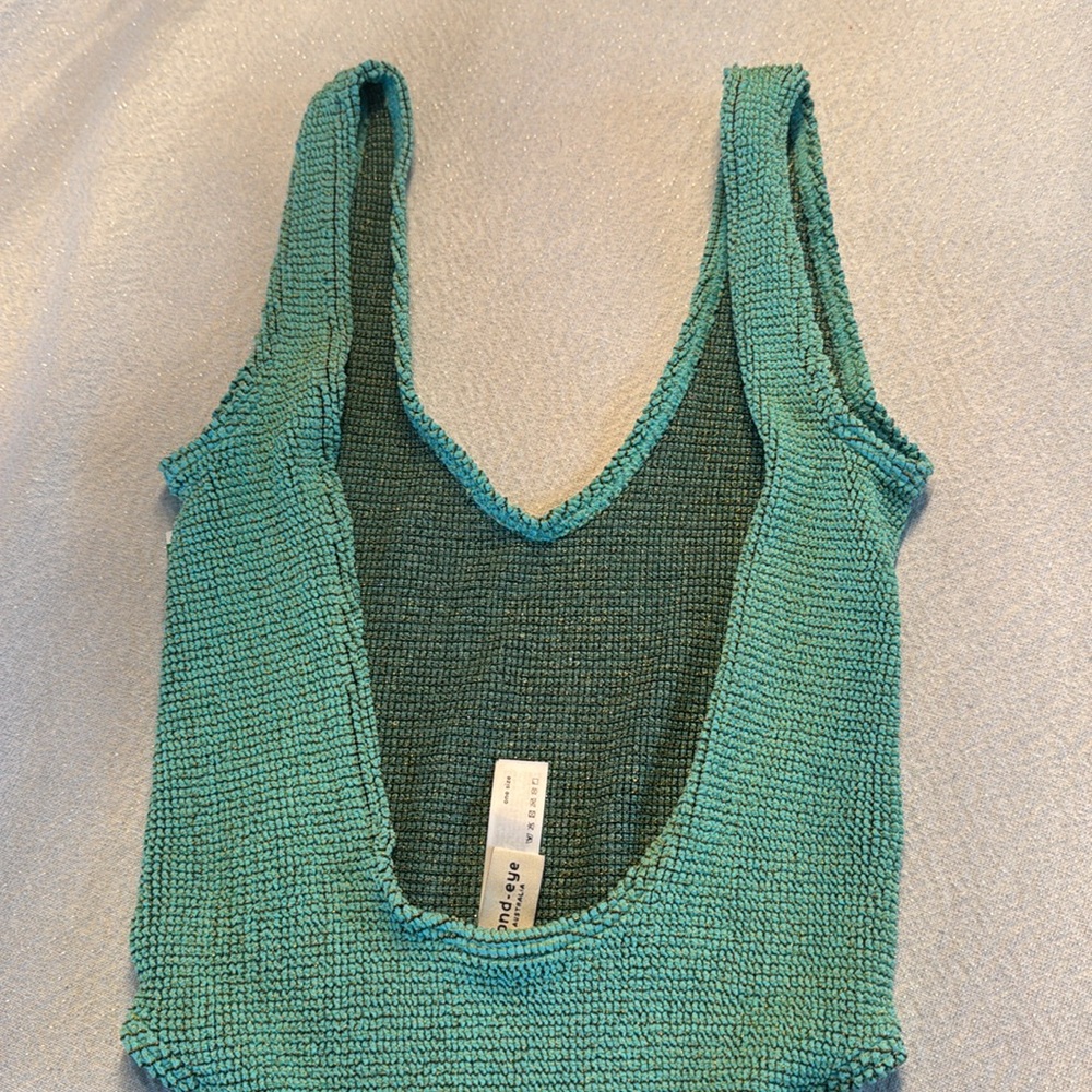 Bond eye Mara Low Back One Piece swimsuit, LAGOON LUREX, $180 - Picture 15 of 16